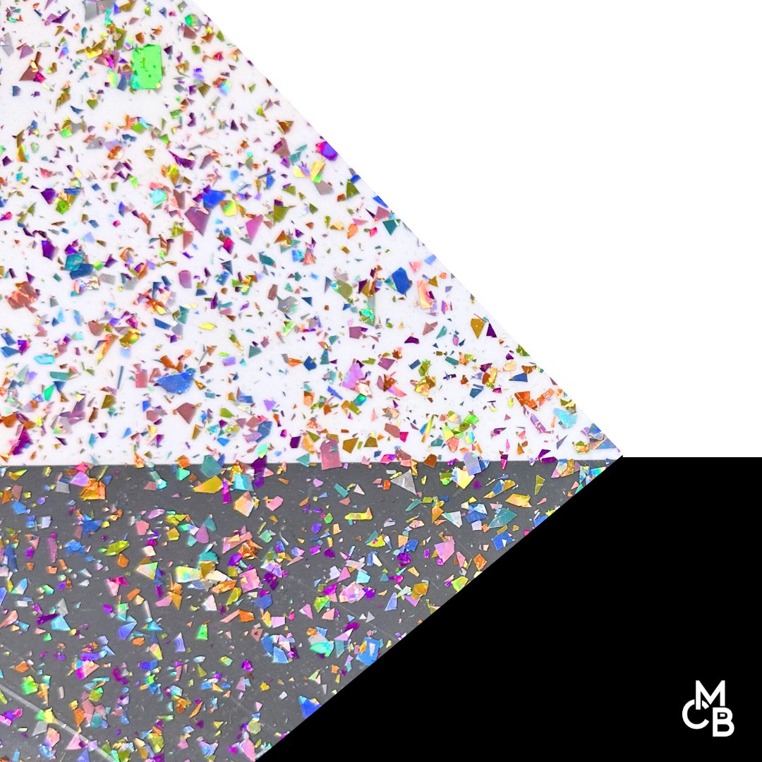 1/8" Confetti Flake Glitter Cast Acrylic Sheets - Acrylic Sheets